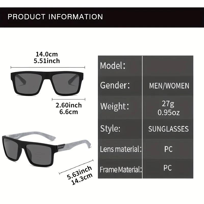 Fashion Vintage Square Polarized Sunglasses Men Women Driving Fishing Luxury Brand Designer Sun Glasses Driver'S Eyewear Uv400