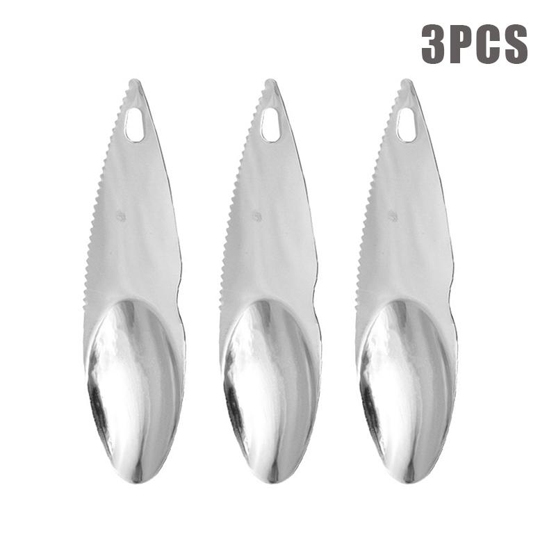 

1/3/5 шт. Пилинг для киви из нержавеющей стали, Ложка-скупер для киви и авокадо, Фрукторезка, Нож для чистки с зубчатым лезвием, Кухонные гаджеты для нарезки 3PCS