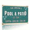 1pc Customizable Weather-Resistant Family Plaque - Personalized Name Metal Sign, Custom Engraved Patio Pool Garden Decor