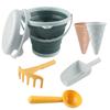 6Pcs Multicolor Beach Toy Set Collapsible Bucket Shovel And Rake Sand Play Set Easy To Carry Thicked Sand Bucket Toy Kit