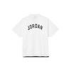 Jordan Vyšívaný potisk loga Jednobarevná základní vrstva Tričko s krátkým rukávem Pánské topy Bílá DM1417-100