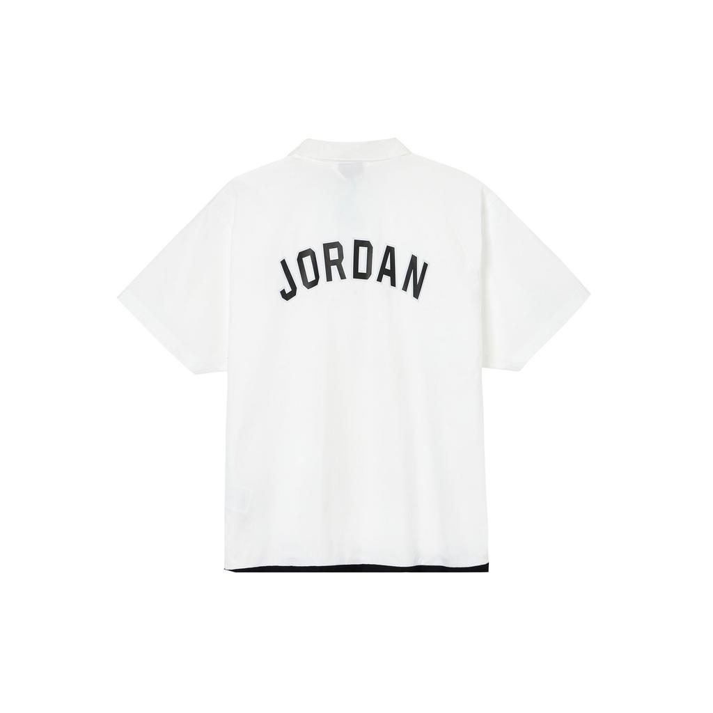 Jordan Vyšívaný potisk loga Jednobarevná základní vrstva Tričko s krátkým rukávem Pánské topy Bílá DM1417-100