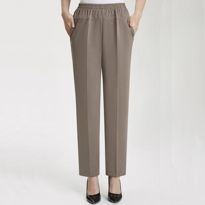 Pantaloni Dritti Estivi da Donna a Vita Alta Traspiranti Pantaloni Lunghi da Donna Vintage Stile Coreano Vita Elastica Pantaloni Estivi Neri