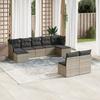 Vidaxl 9-Cz. Set di Mobili da Giardino con Cuscini, Grigio, Polyrattan