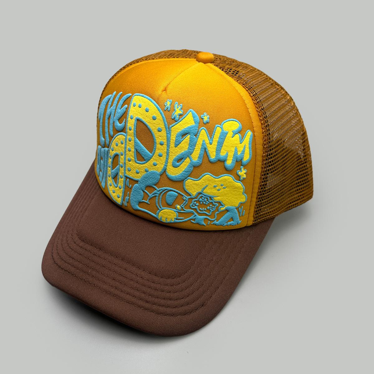 

New Unisex Interesting 3D Printed Letter Baseball Hats Sunshade Cartoon Breathable Color Block Trucker Caps Mesh Versatile Ins 52-60CM