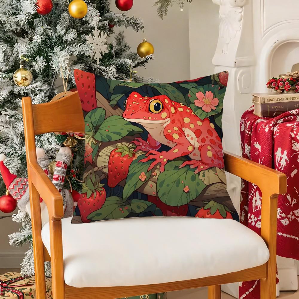 

Floral MMrs Frog CARTOON Pillow Case Silky Short Plush With Invisible Zipper Dustproof Sofa Cushion Cover For Home Decor 30X30cm