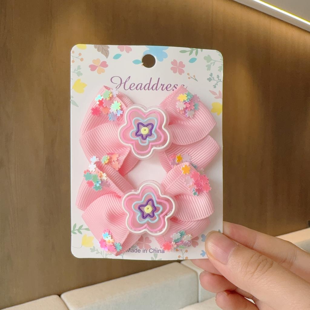2Pcs/lot Baby Solid Hair Bows Hair Clips Ribbon Bow Hairpin for Girl Cheer Bowknot Barrettes Children Headwear Hair Accessories