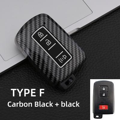 New Carbon Abs 2/3/4 Button Car Key Case Cover For Toyota Rav4 Highlander Avalon Sequoia Tundra Tacoma 4Runner Land Cruise Prius