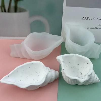 Home Decor Sea Shell Conch Silicone Molds 3D Storage Box Resin Molds Gypsum Handmade Candle Mould DIY