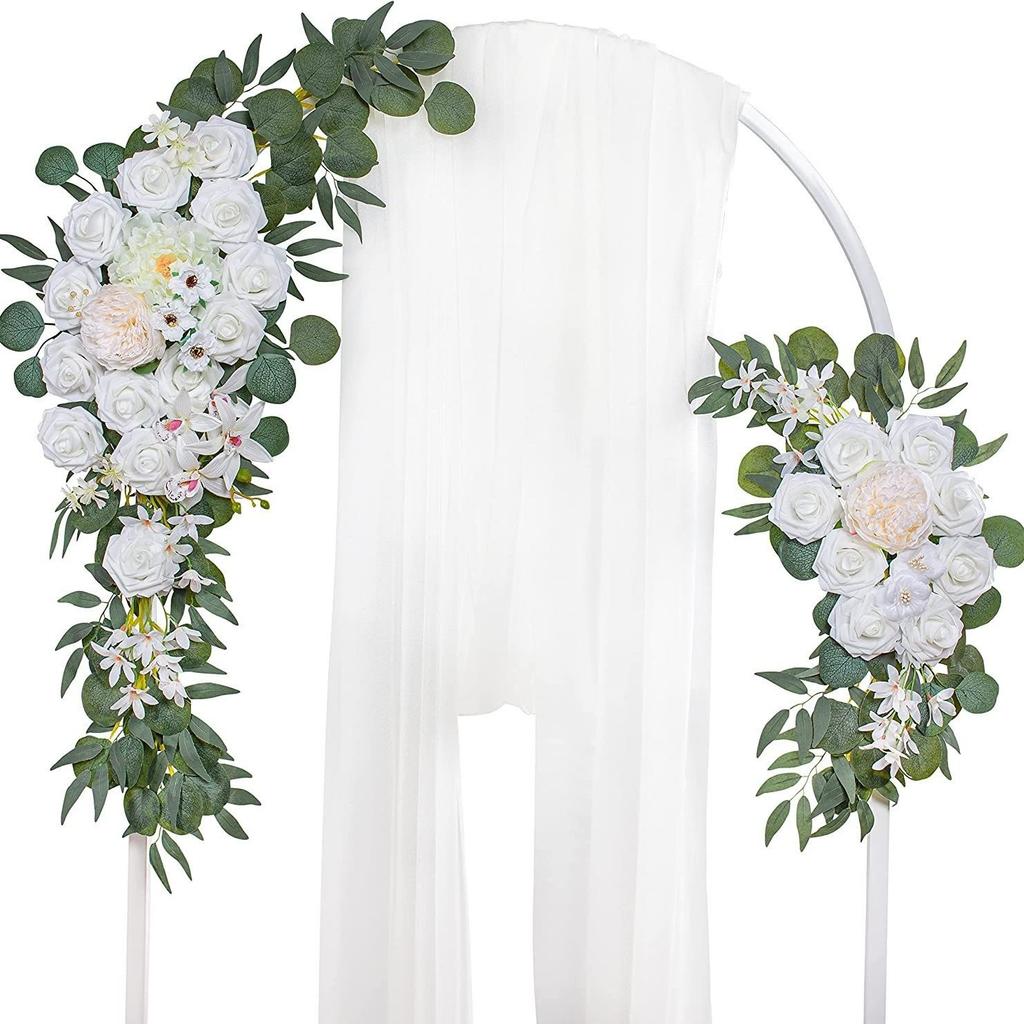 Wedding Arrangement Three-Piece Arch Flower Welcome Area Arch Door Banquet Style Dining Table Door Decoration Simulation Flower