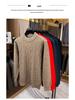 Men's Thick Warm Knitted Sweater, Half-High Collar, Winter Casual Mid-Age Dad Base Layer