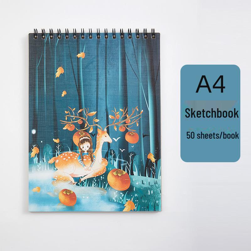 Thickened A4 Coil Sketchbook: Blank, Simple, Colorful Art Journal for Students and Kindergarten.