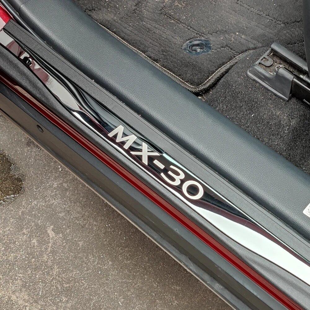 

For Mazda MX30 MX-30 Car Accessories Door Sill Pedal Protector Scuff Plate Auto Thresholds Sticker Styling Trim