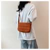 Embroidery Thread New Solid Color Small Fresh Shoulder Bag Gentle Lazy Wind Simple Age Reduction Messenger Small Square Bag