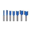 7pcs 8mm Shank Straight Woodworking Router Bit Set Rustproof Single Double Waterproof Slicing Tool Trimmer Machine Replacement