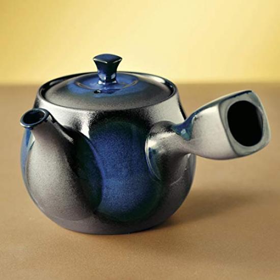 Specially Crafted Rounded Teapot with a Ruri Made In Japan by Banko Ware Glaze, 450ml,