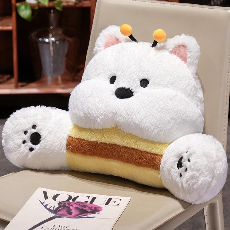 Non-Toxic Cartoon Bedside Soft Animal Dog Backrest Sofa Cushion Plush Triangle West Highland White Terrier Dog Pillow On The Bed Gifts