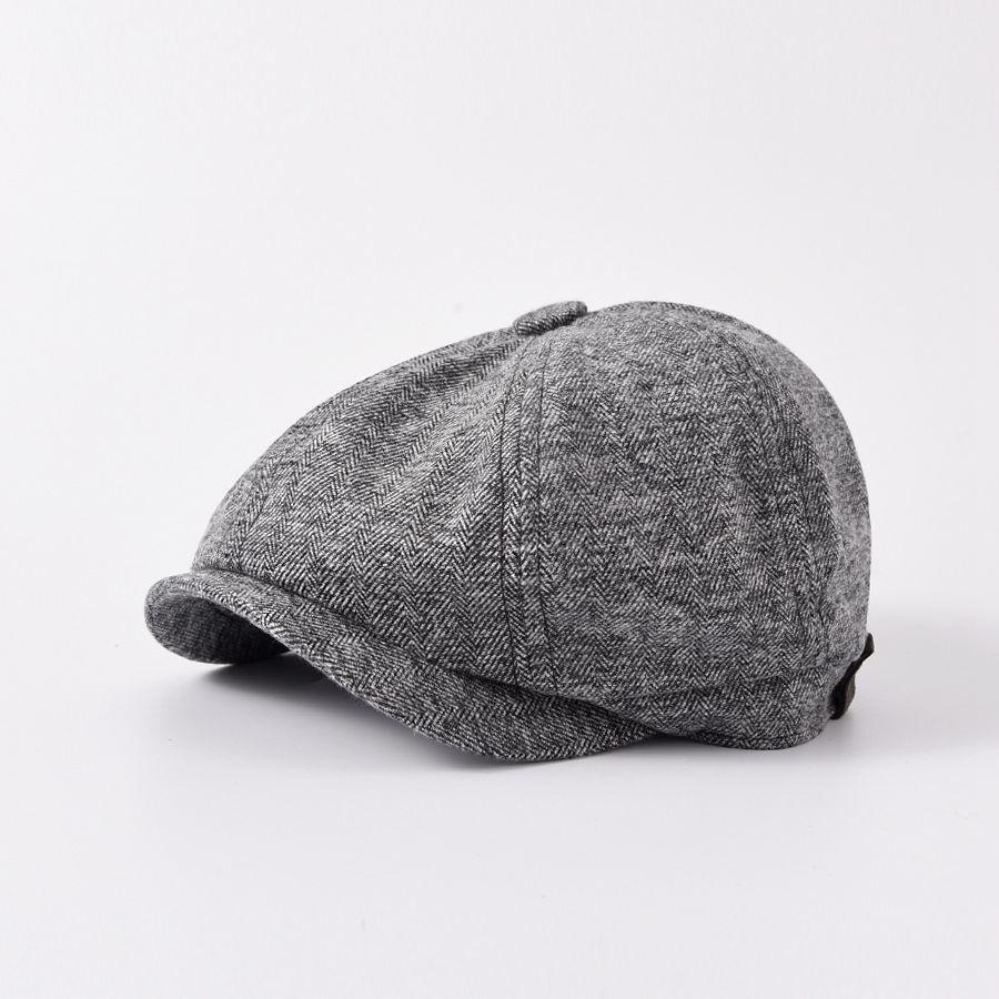 

Big Bone Men Oversize Octagonal Hat Dad Flat Ivy Hats Women Woolen Newsboy Cap Large Cabbie Caps Lady Berets Gatsby Hat 56-58cm серый