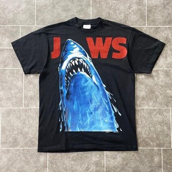 Retro JAWS Shark Graphic Unisex Short Sleeve TShirt S5XL Unisex T-Shirt L