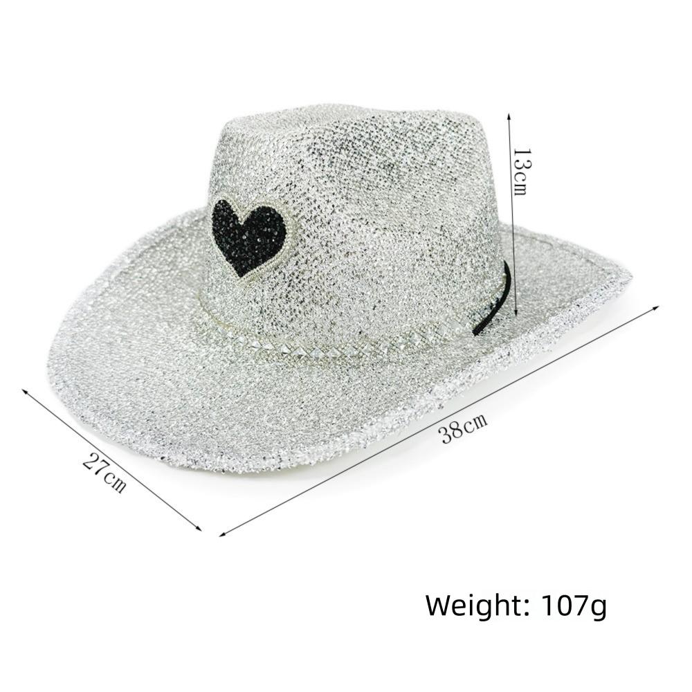 Westlicher Cowboyhut Glitzernder Cowgirl-Hut Mode Bühnen-Show-Hut für Damen Herren