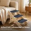 Wooden Pet Staircase Portable Adjustable Dog Ramp for Sofa Access