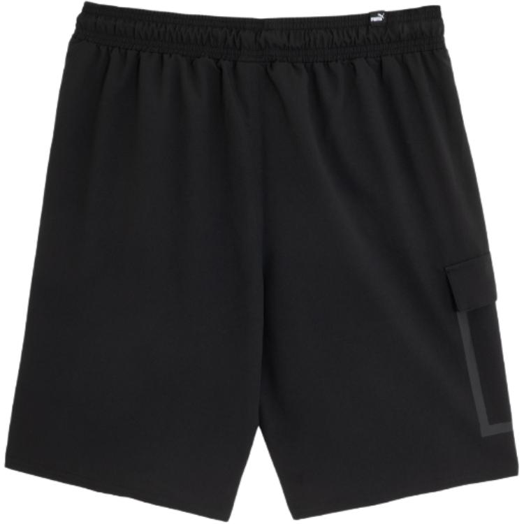 Puma Rad/Cal Cargo Shorts With Logo Pattern And Elastic Waistband Mid-Rise Casual Shorts Men Shorts Black 677338-01