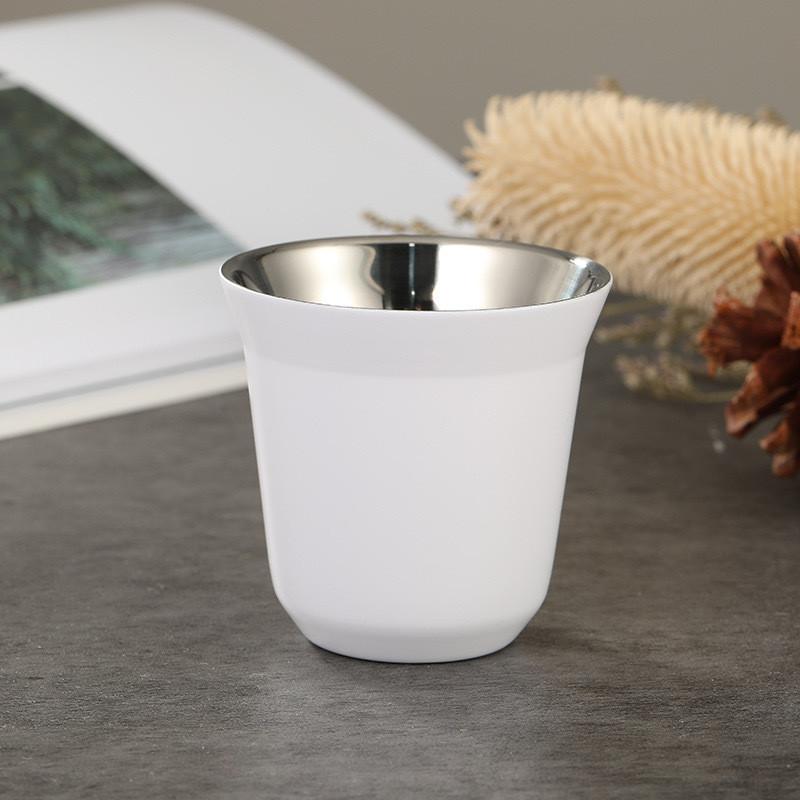 Stainless Double Wall Steel Espresso Cup Insulation Coffee Capsule Mugs Shape