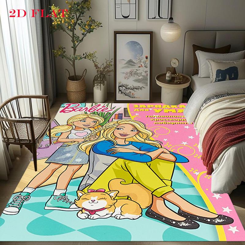 Classic Barbie Blonde Character Art Carpet Home Decor Suitable For All Seasons Gift Bathroom Mat Fashion