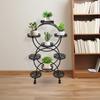 6-Tier Metal Plant Stand Black, 9 Flower Pots Creative Flower Bed Garden Decoration Holder Rack Trays Large Diameter for Garden