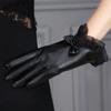 Ladies' Gloves with Bow Lace and Velvet Faux Leather Touch Screen Warm and Windproof  PU Leather Gloves  Simple and Elegant