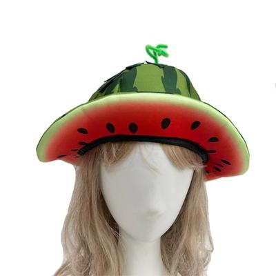 Comfortable Wide Brims Sun Hat Cute Halloween Cap Cartoon Watermelon Hat  Halloween Party