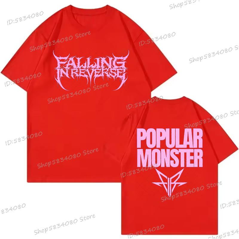 Falling in Reverse Tshirts for Unisex Streetwear Rock Band Fashion Summer Clothes Trendy Unisex Clothing Falling in Reverse Tees Tops S