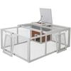 KERBL - Enclos d'extérieur petits animaux - 132 x 102 x 59 cm - Maison intégrée - Grillage