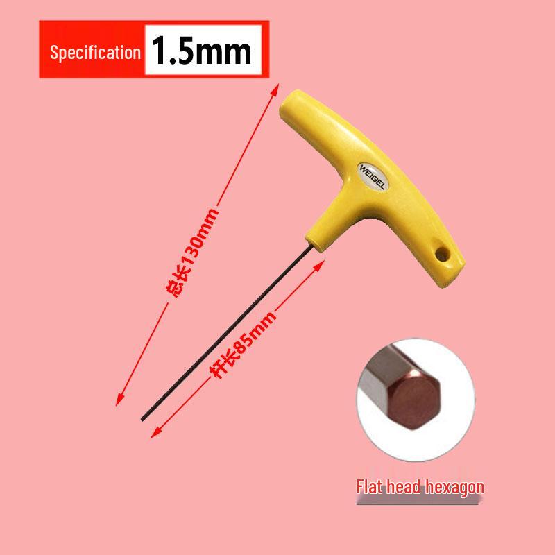 S2 Hardened Alloy T-Handle Flat-Head Hex Wrench, Metric & Imperial Key Screwdriver