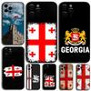 Georgia Flag Phone Case For Apple iPhone 15,14,13,12,11,Pro,X,XS,Max,XR,Plus,Mini Soft Black Cover