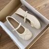 Mary Jane Shoes 2025 Summer New White Japanese Round Head Light Mouth Thick Heel with Skirt Bow Cute Single Shoes