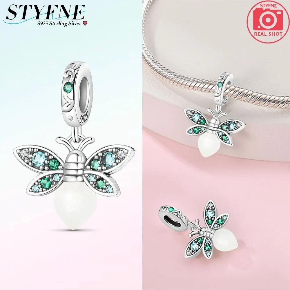 Copper Luminous Chameleon Change Color Butterfly Insect Beads Charms Pendant Fit Original Bracelets Diy Jewelry