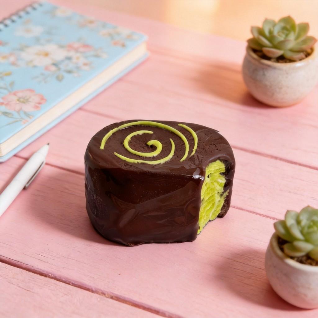 Food Grade Silicone Pistachio Chocolate Cake Stress Relief Toy For Kids And Adults