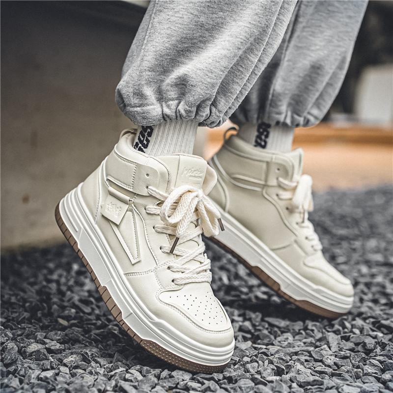 New Men's Classic Fashion High Top Thick Sole Skateboarding Shoes Comfortable Soft Sole Basketball  Sneakers