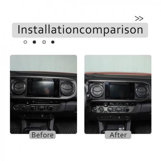 Carbon Fiber Central control navigation screen trims For Toyota Tacoma 15-20