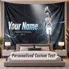 Custom Name Text Tapestry Erling Haaland Personalized Polyester Wall Tapestry For Bedroom And Room