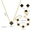 Trendy Clover Bracelet: Women's Korean Simple Design with Mother-of-Pearl and Titanium Steel, Featuring Five Floral Motifs.