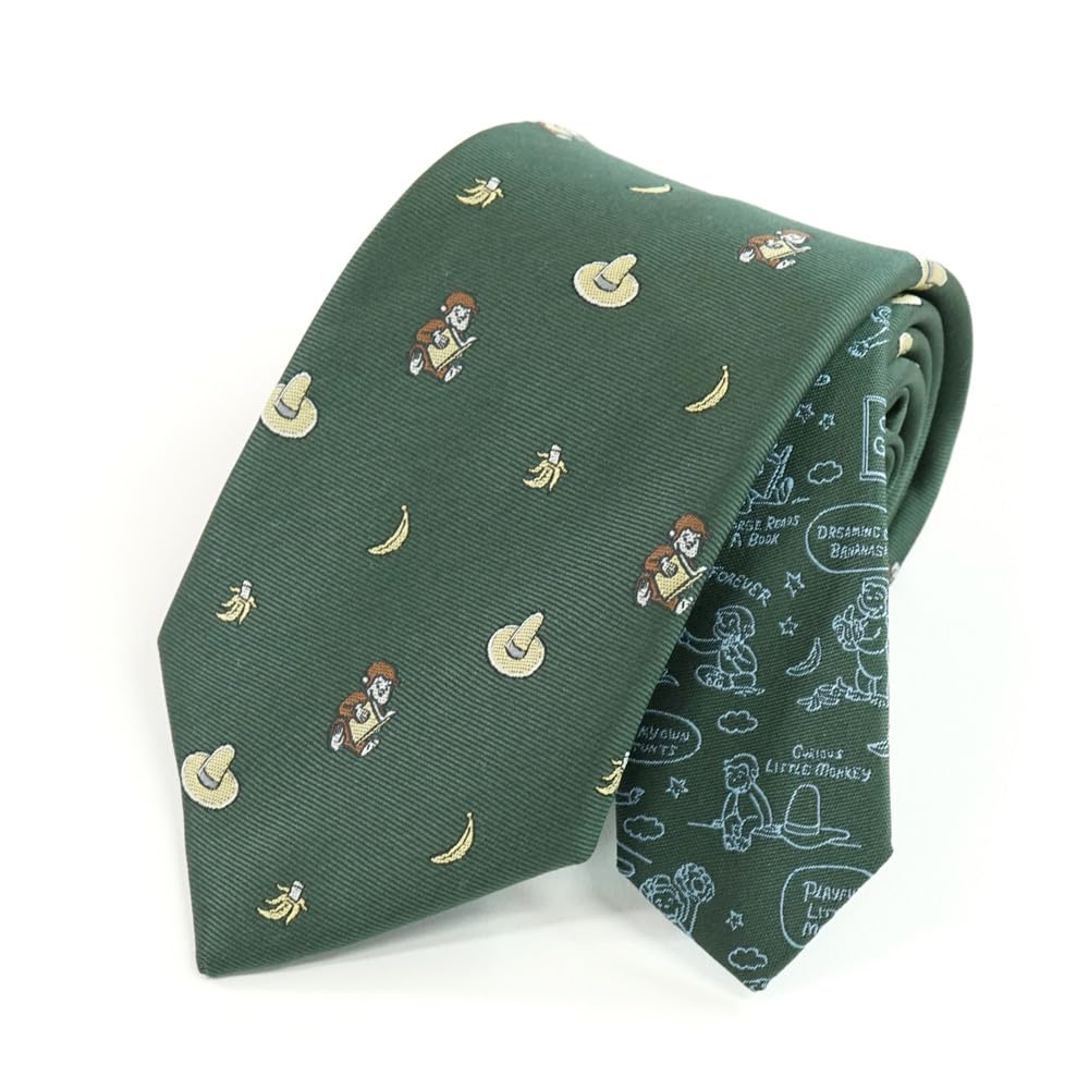 Curious George Tie UND49160 Green, Party Tie, Character Gift