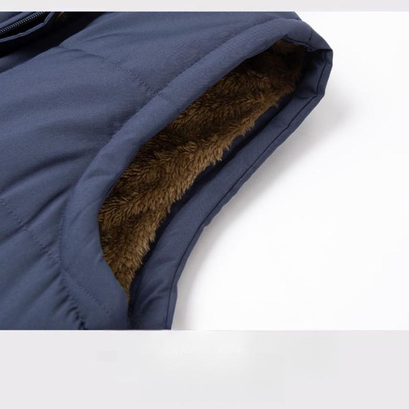 Men's Middle-aged and Elderly Fleece-lined Vest Dad's Windproof Waterproof Vest Sleeveless Large Size Sleeveless Jacket