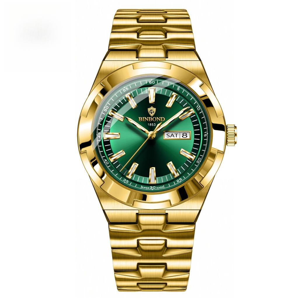 New Luxury Quartz Man Wristwatch Sport Men Watches Waterproof Luminous Date Week Stainless Steel Men's Watch Male Reloj