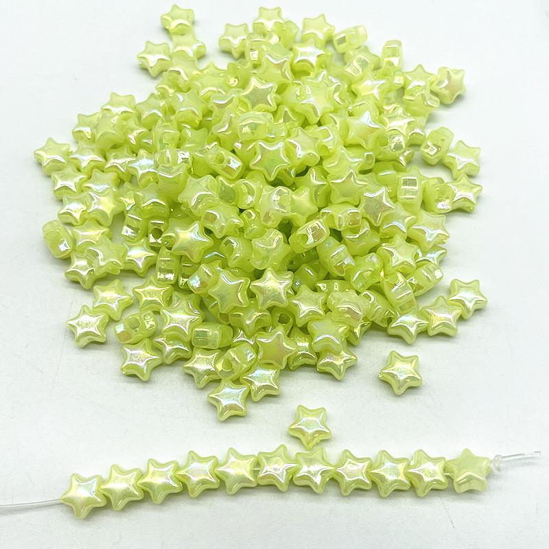 50pcs 10mm AB Colourful Five-pointed Star Acrylic Loose Spacer Beads for Jewelry Making DIY Handmade Bracelets Accessories