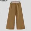 INCERUN Men Zip-up Waist Straight Pants Long Suits Trousers