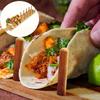 Bamboo W-Shaped Taco Holder Wooden Tortilla Stand for Kitchen, Hanging Taco Rack