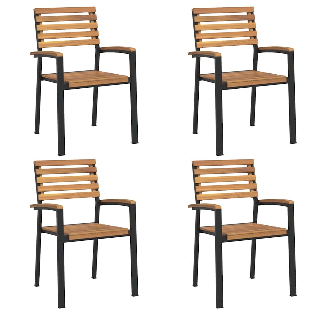 Vidaxl 5-Cz. Garden Furniture Set, Solid Acacia Wood and Metal
