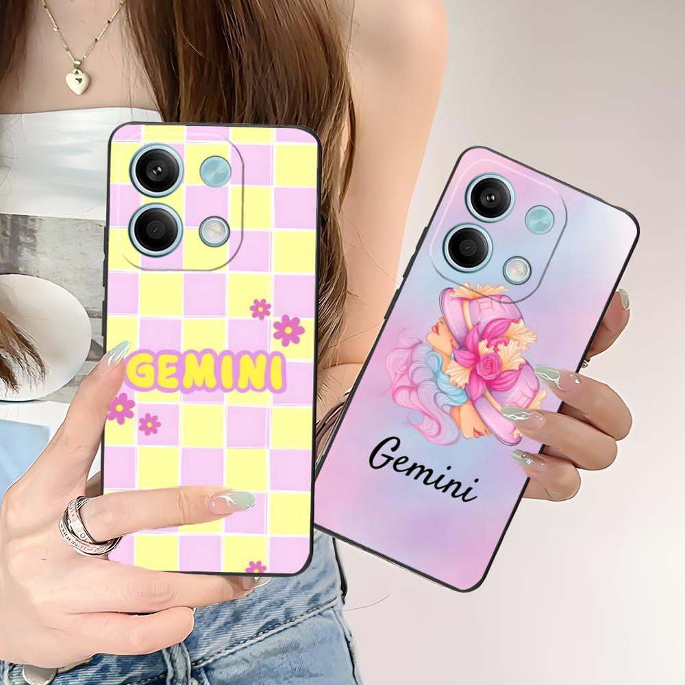 Zodiac Sign Gemini Mobile Phone Case for POCO M7 M6 M5 M4 M3 X7 X6 X5 X4 X3 Pro GT 5G Colorful Printing Cover Pretty Luxury